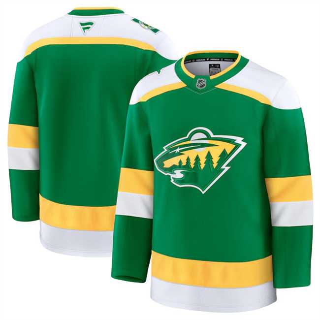 Men%27s Minnesota Wild Blank Green 2024-25 Alternate Stitched Hockey Jersey Dzhi